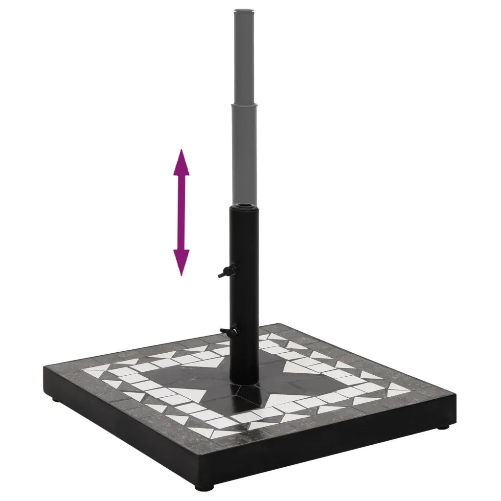 Base per Ombrellone Nero e Bianco Quadrata 12 kg 362224