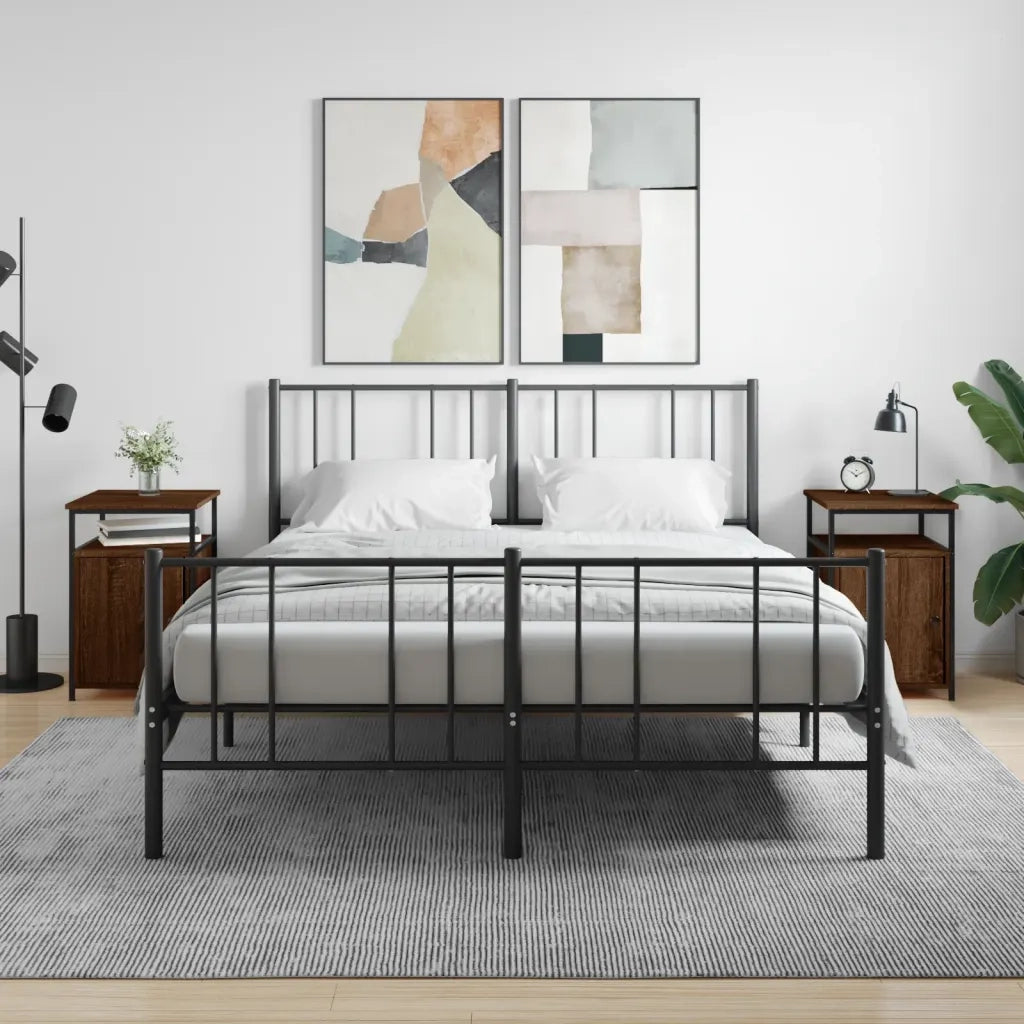 Set di 2 Comodini | Armadio da Notte | Mobiletto da notte Rovere Marrone 40x42x60 cm Legno Multistrato