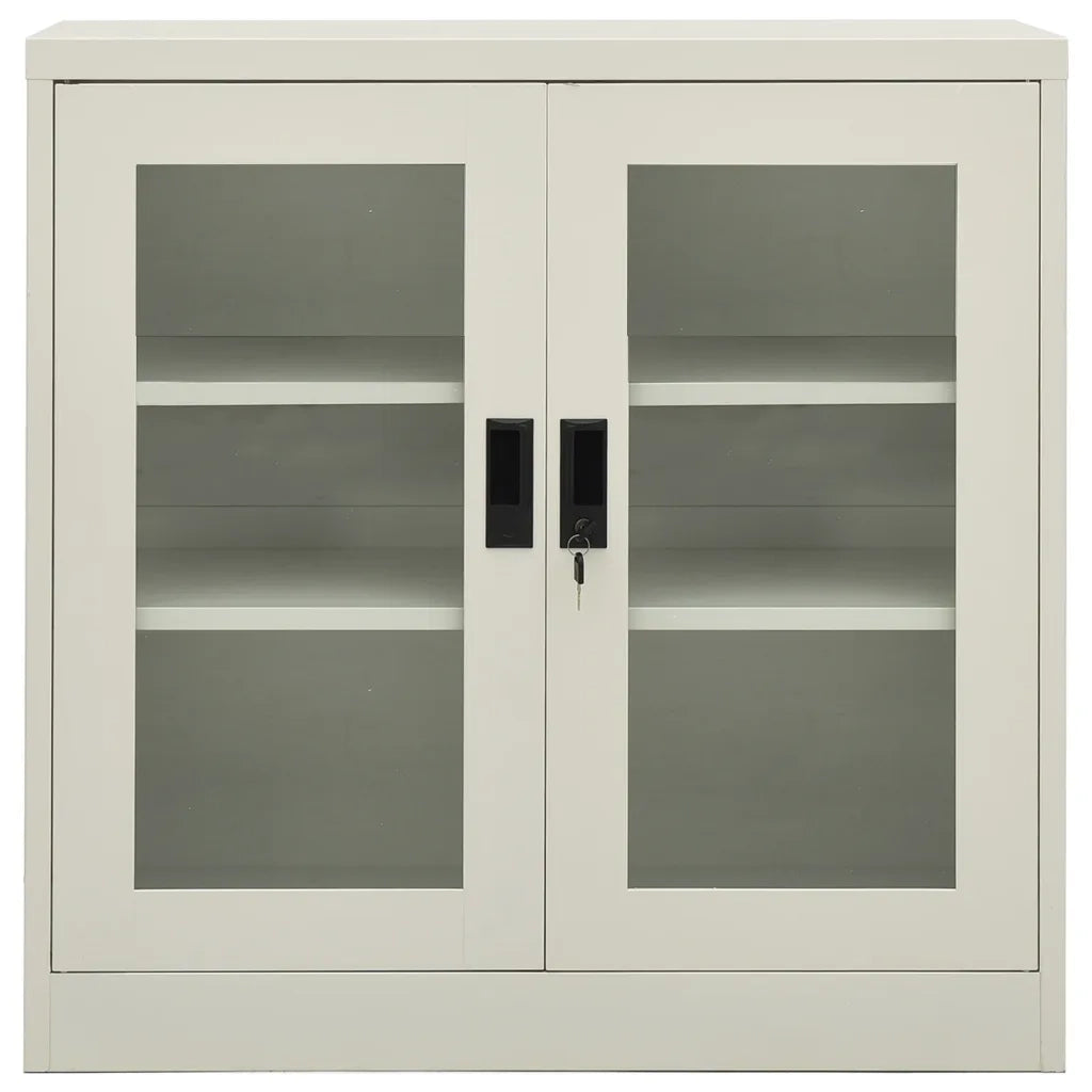 Armadio per Ufficio Grigio Chiaro 90x40x90 cm in Acciaio 335931