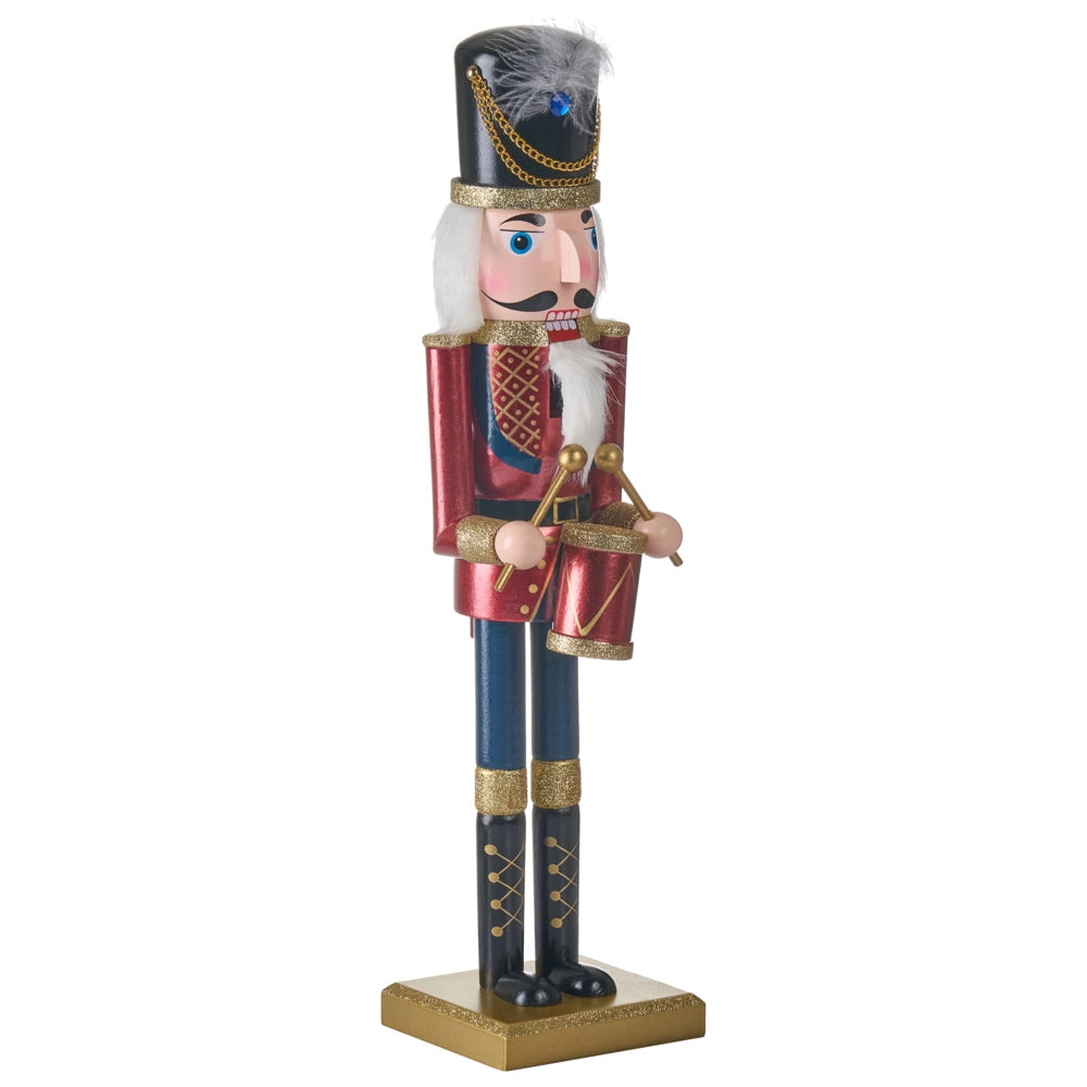 Statuetta schiaccianoci in legno di pino rosso Decorazione natalizia fatta a mano