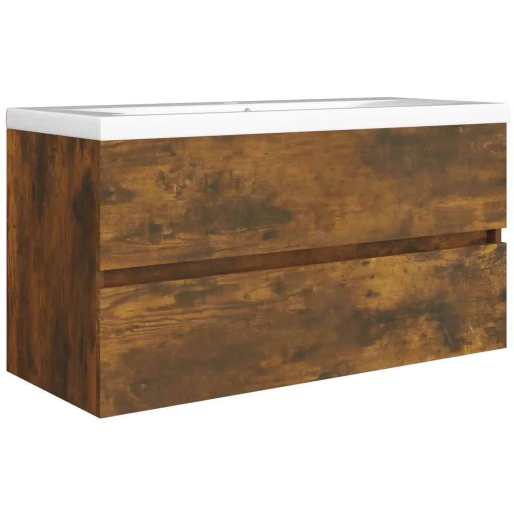Mobile SottoLavabo | Armadio Lavabo Rovere Fumo 90x38,5x45 cm Legno Multistrato