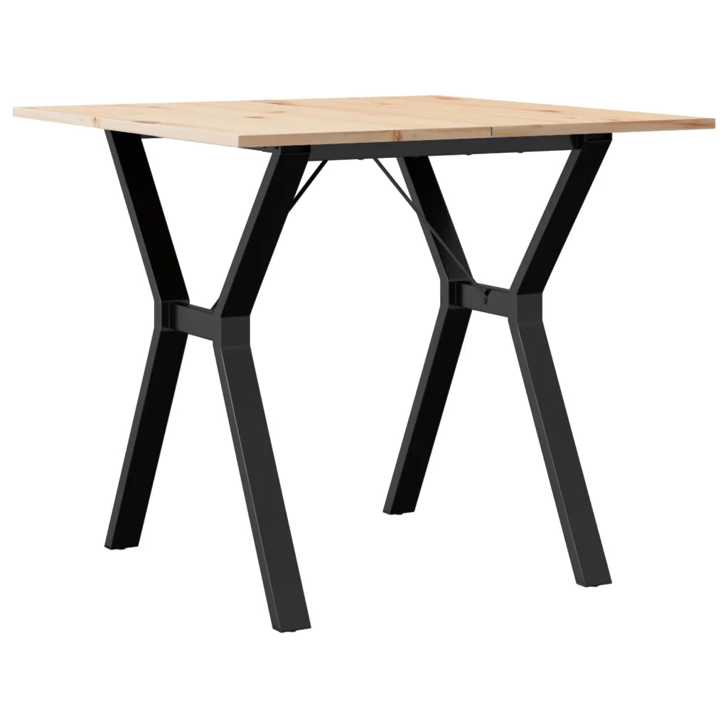 vidaXL Tavolo da Pranzo Telaio a Y 90x90x75 cm Legno Pino e Acciaio