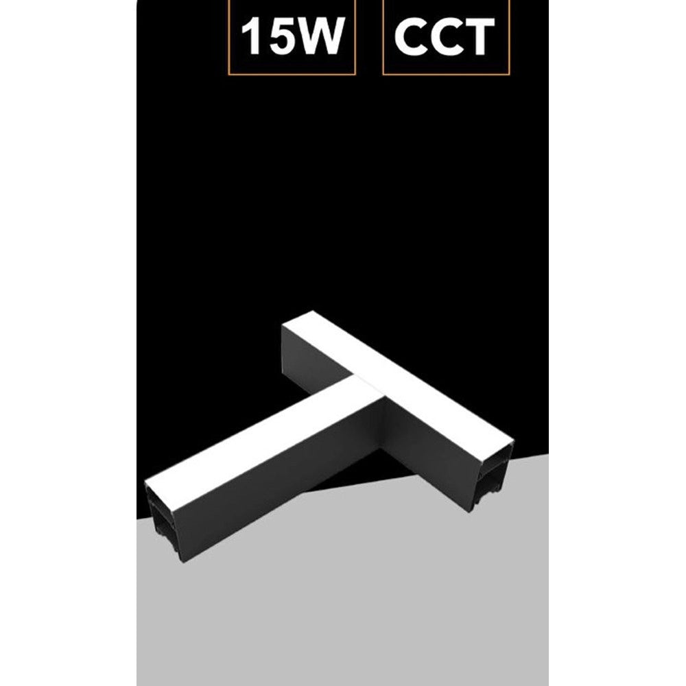 Trade Shop - Lampada Di Raccordo Connettore A T Per Lampadario 15w Luce Selezionabile Cct Ll57-t-3c - Nero