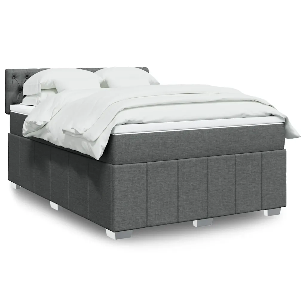 Giroletto a Molle con Materasso Grigio Scuro 140x200cm Tessuto 3287099