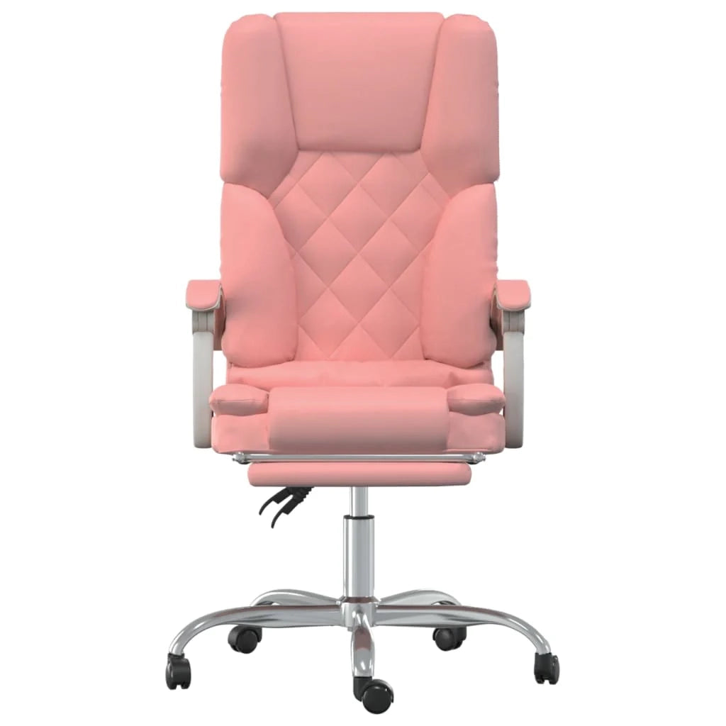 Poltrona da ufficio/studio reclinabile in similpelle rosa per massaggi 02_0025391