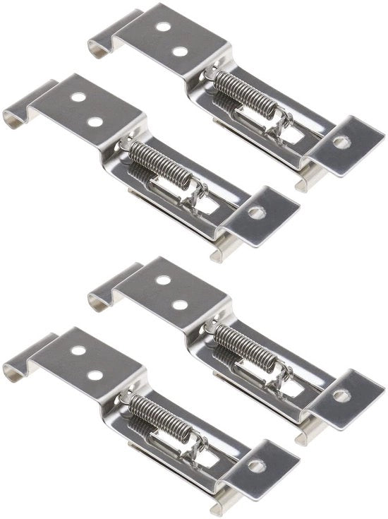 Supporti per targa di veicolo in acciaio inossidabile - 4x clip per targa - Facile da installare - Resistente alla compressione - Duraturo - 120x25mm