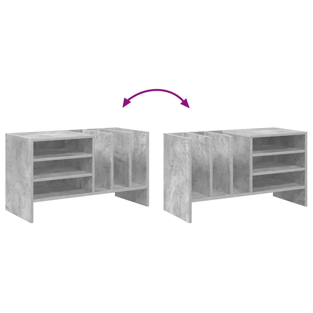 Mobile porta vinili Grigio cemento 78.5 x 35 x 45 cm 891075