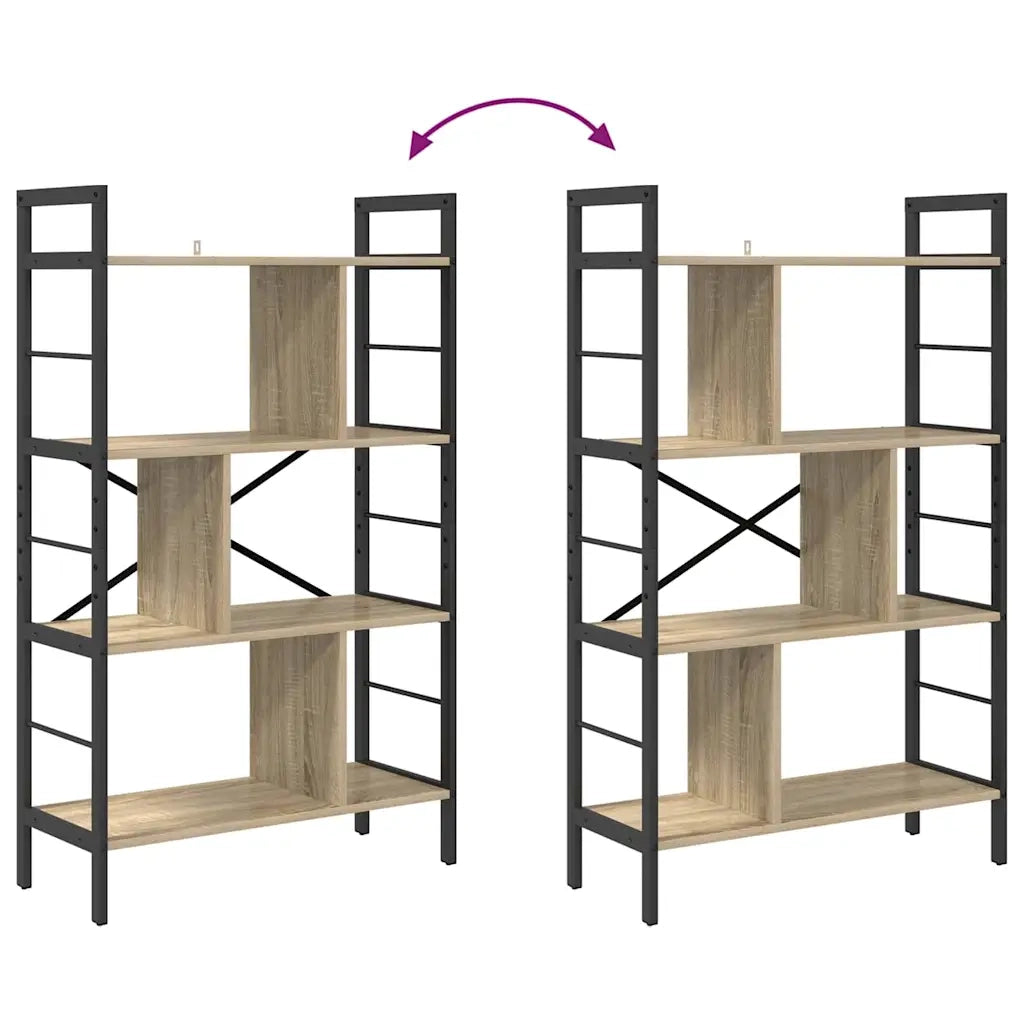 Libreria-Scaffale per Libri-Mobile di Stoccaggio Rovere Sonoma 75 x 30 x 123,5 cm Legno multistrato