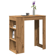 vidaXL Tavolo Bar con Rastrelliera Rovere 102x50x103,5 cm Multistrato