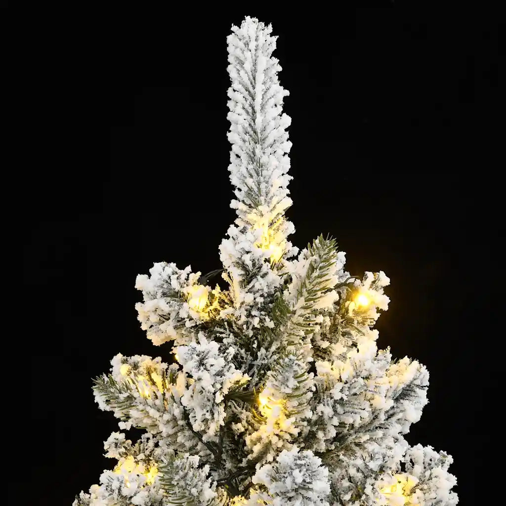 vidaXL Albero di Natale Artificiale con 150 LED e Neve Fioccata 150 cm