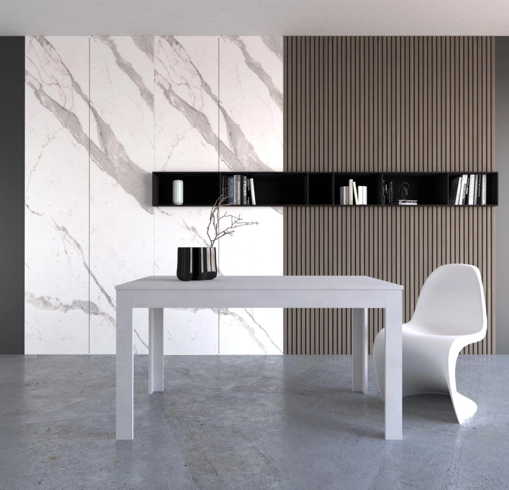Tavolo Allungabile 140/00x80x75 cm Ossido Bianco e Ossido Bianco