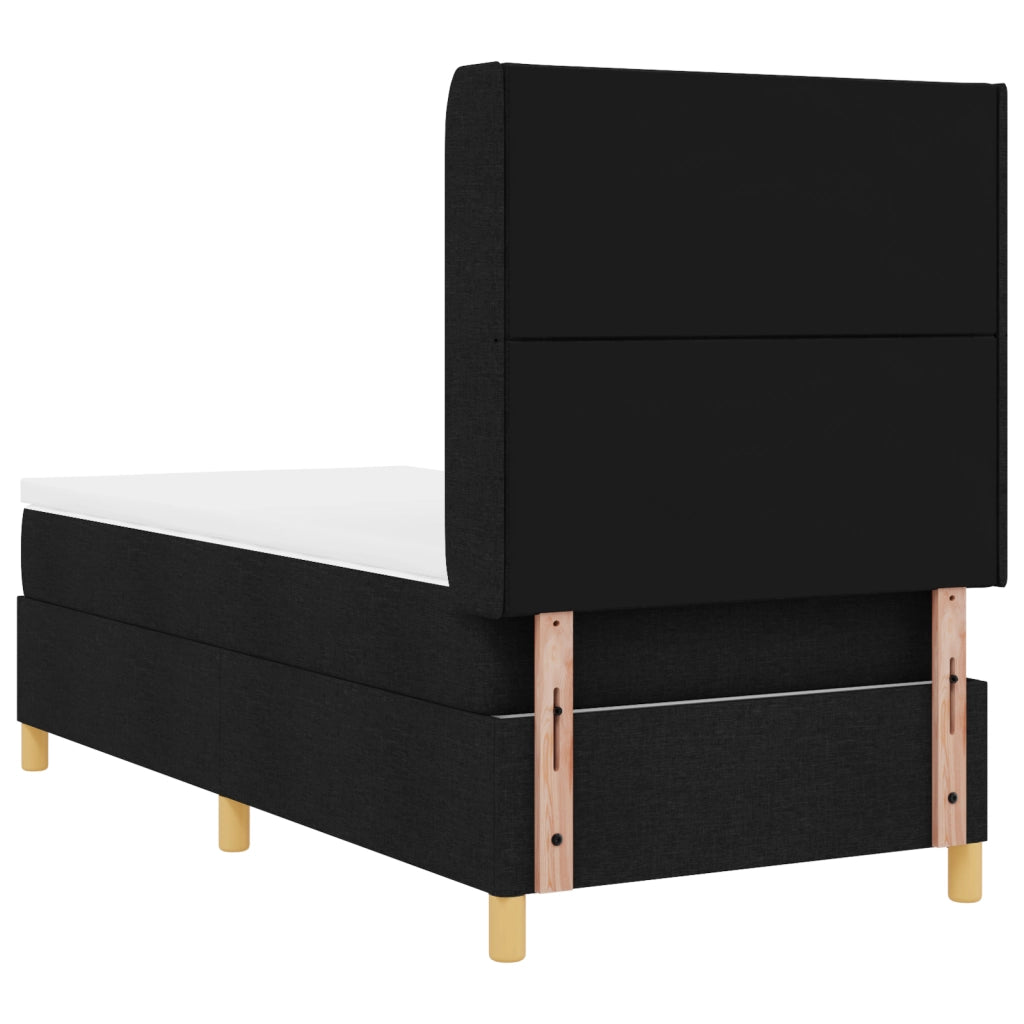 Letto a Rete con Materasso Nero 100x200 cm Tessuto