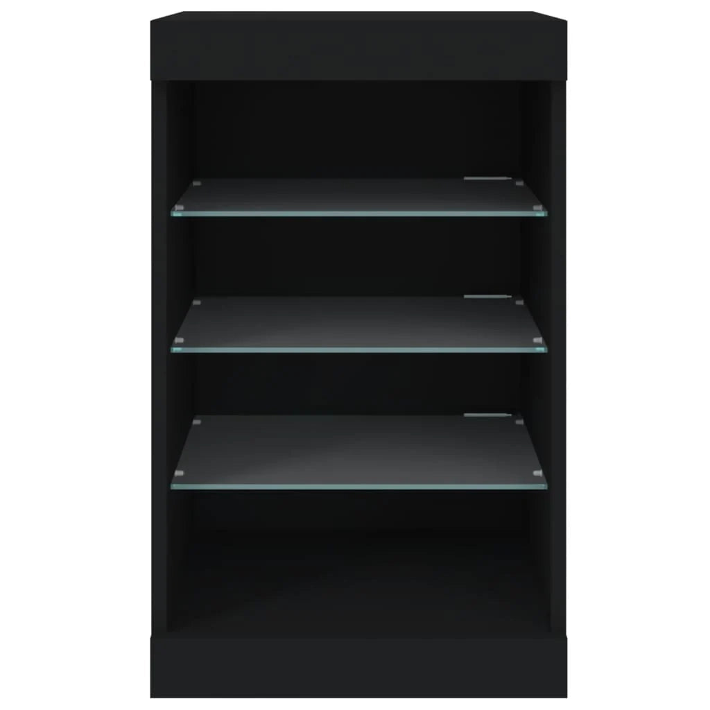 Buffet credenza cassettiera armadio mobile contenitore organizer per cucina soggiorno salotto con luci LED 41 x 37 x 67 cm nero 02_0030038