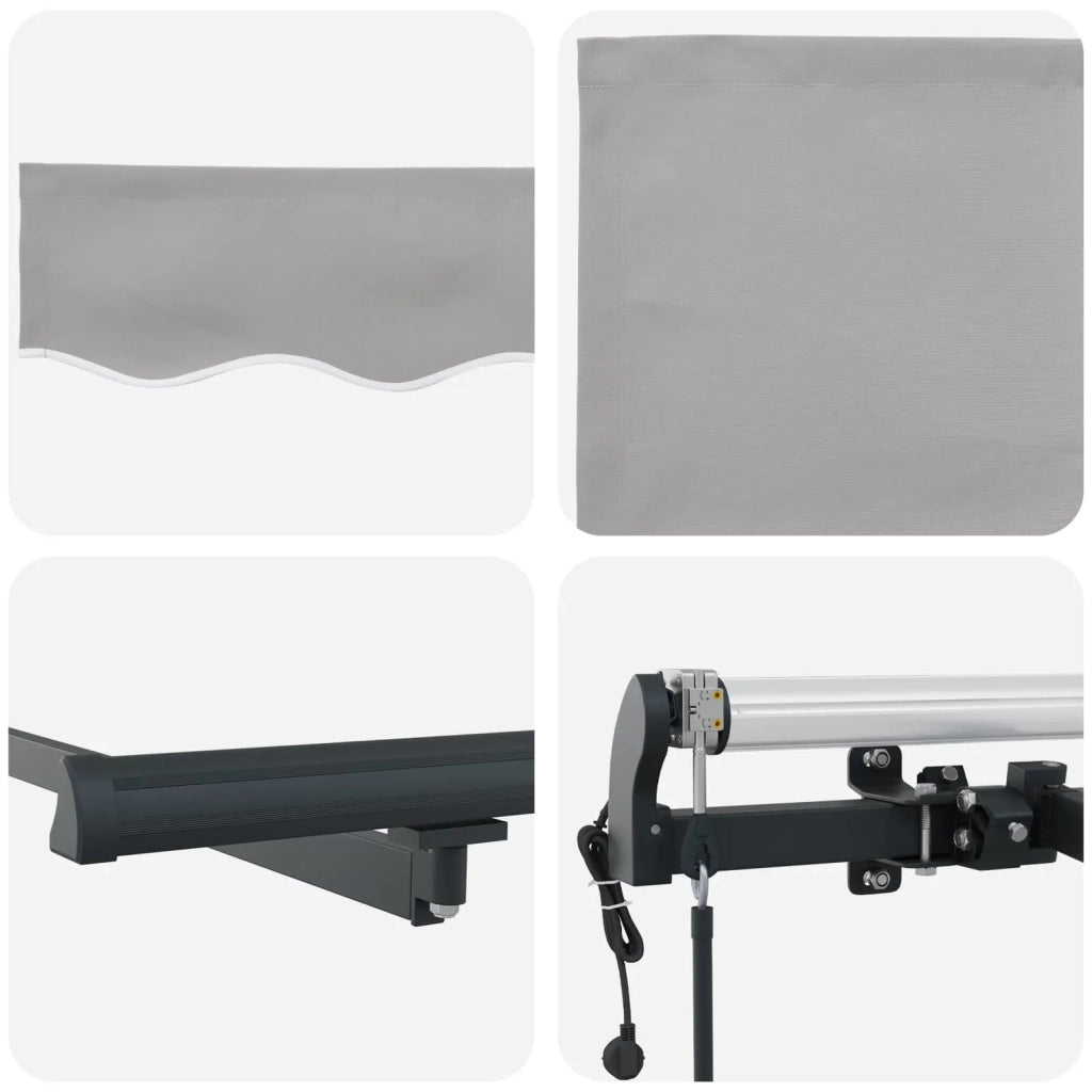 Tenda Retrattile Grigio chiaro 350 x 250 cm Tessuto e Alluminio 3330381