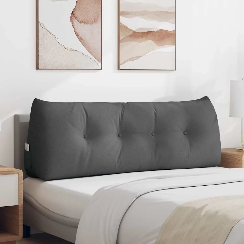 Cuscino per Schiena Grigio scuro 140 x 24 x 50 cm Tessuto