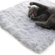 Matrimoniale auto-isciatrice per gatti piccoli cani, funzione 2-in-1 deken morbido a pelo per interni gatto cane peloso (grigio)