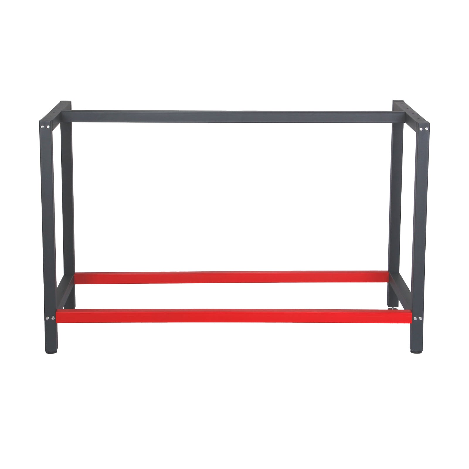 Telaio per banco da lavoro in acciaio antracite-rosso, gambe per banco da lavoro, telaio per tavolo 125 x 57 x 81 cm
