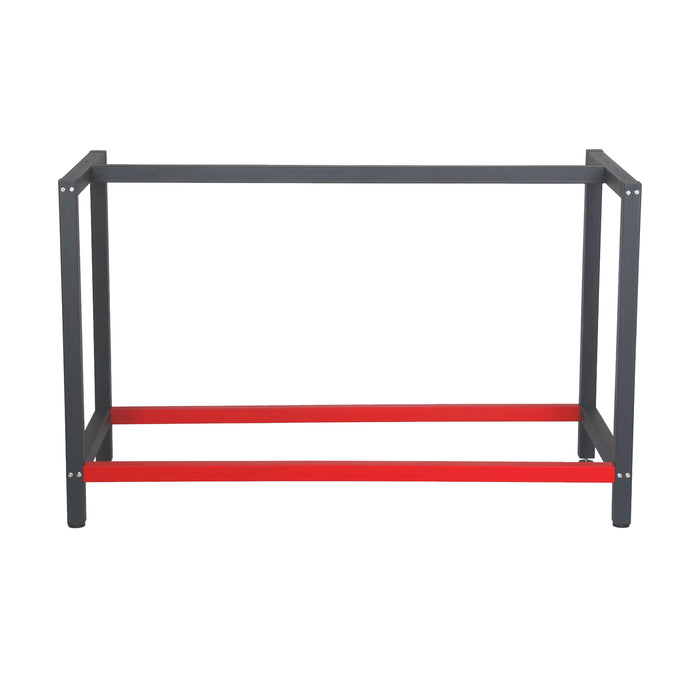 Telaio per banco da lavoro in acciaio antracite-rosso, gambe per banco da lavoro, telaio per tavolo 125 x 57 x 81 cm