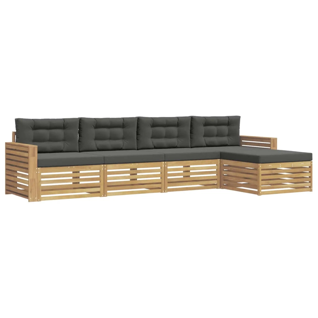 Set di divani da esterno 5 pcs Bianco e Antracite 3390332