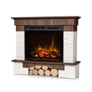 Caminetto elettrico da pavimento a libera installazione a LED - Rovere - 28" - 114 x 98 x 32 - PORTO