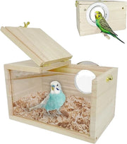 Vivaiario in Trasparenza di Legno Naturale - Piccolo Nido per Uccelli Amanti - Cassetta di Riproduzione in Legno