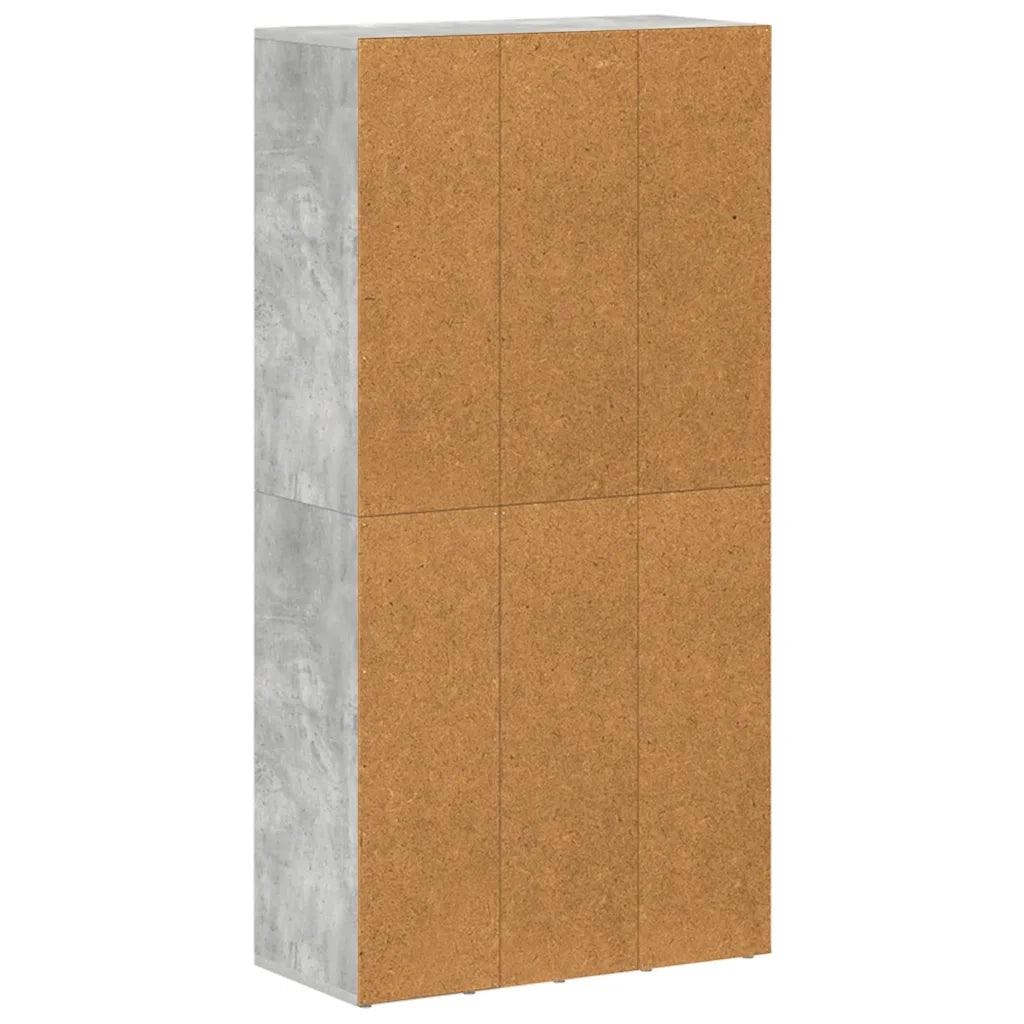 Libreria/Credenza Grigio Cemento 66x30x130 cm Legno Multistrato 800157