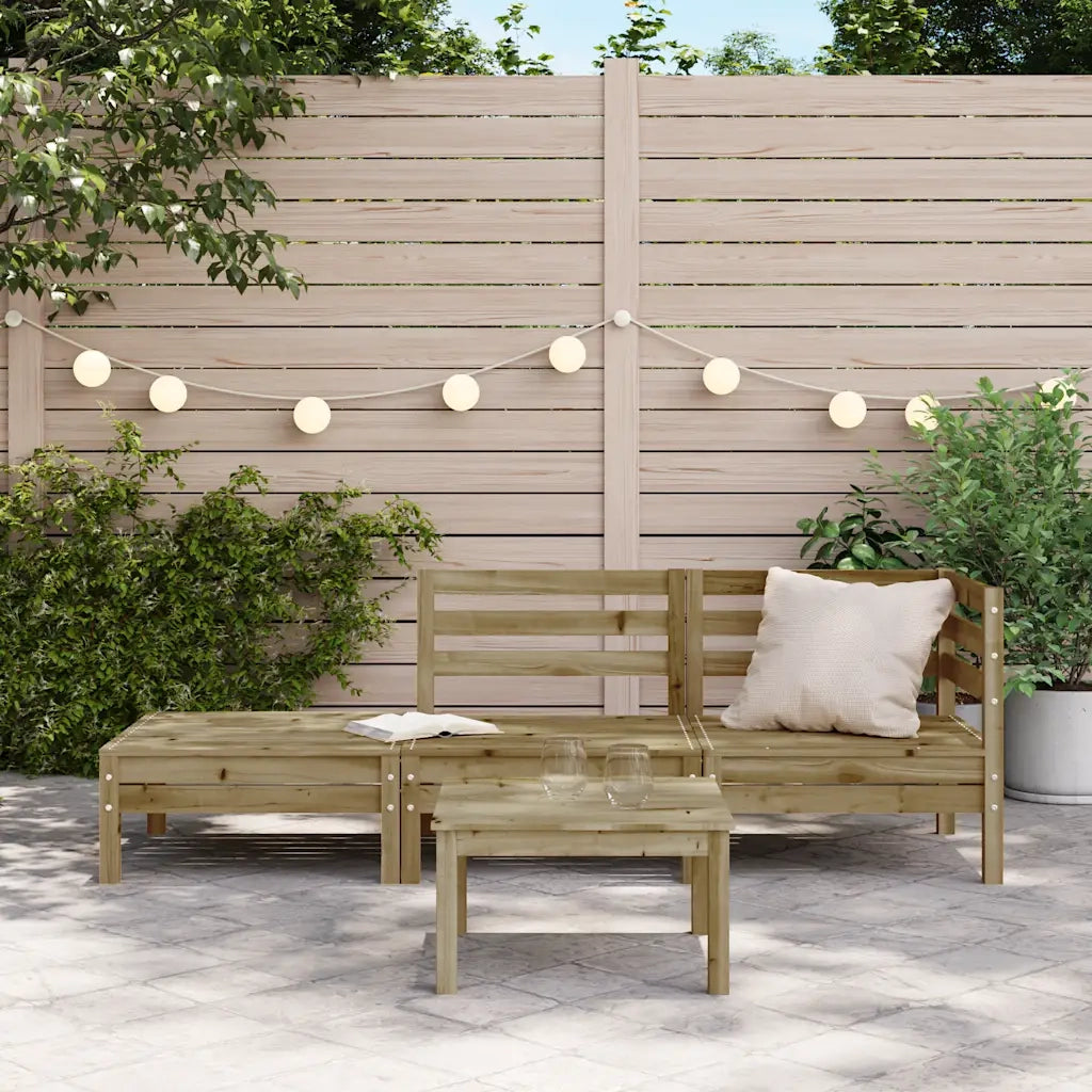 Divano da esterno-Divano da Giardino a 3 Sedute in Legno Impregnato di Pino 614785