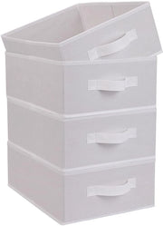 Set di 4 contenitori di stoccaggio in tessuto - risparmio di spazio - pieghevole - 39 x 28,5 x 14 cm