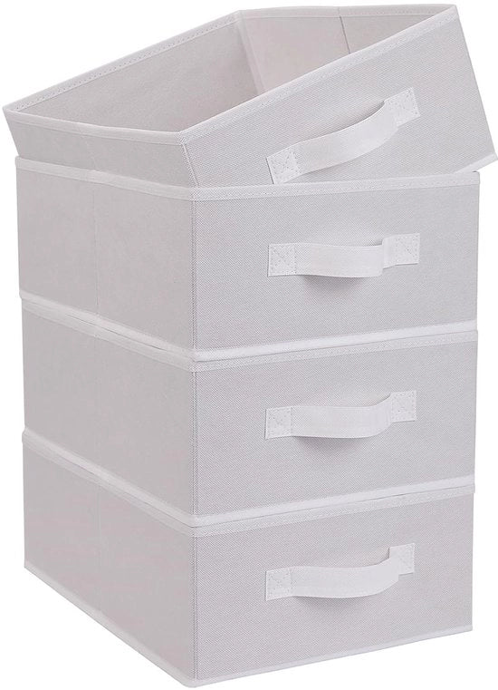 Set di 4 contenitori di stoccaggio in tessuto - risparmio di spazio - pieghevole - 39 x 28,5 x 14 cm
