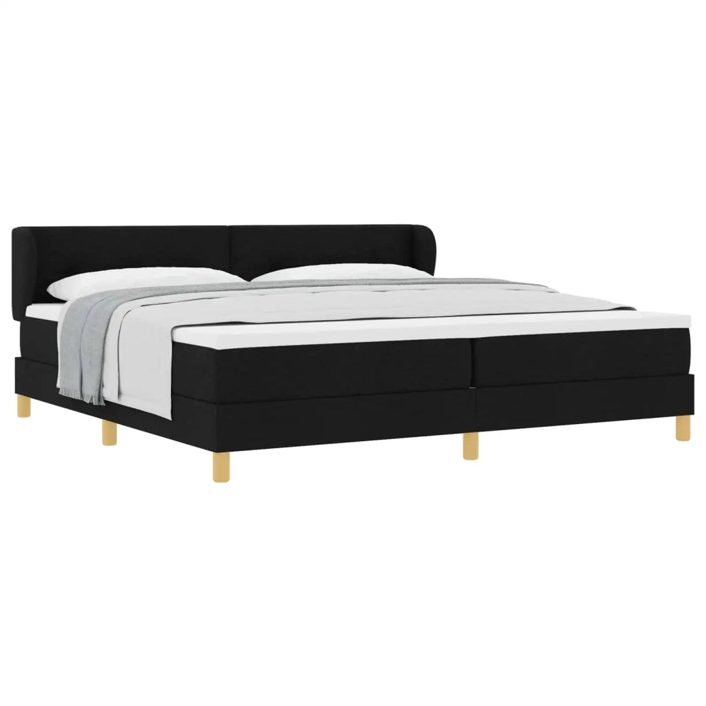 Letto a molle con materasso Nero 200 x 200 cm Tessuto 3340236