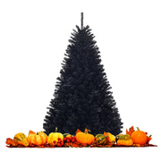 Albero di Natale 180 cm, 1036 rami, Abete artificiale non illuminato con base solida di metallo, Nero-Alberi di Natale