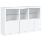 Buffet credenza cassettiera armadio mobile contenitore organizer per cucina soggiorno salotto con luci LED 162 x 37 x 100 cm bianco 02_0029831