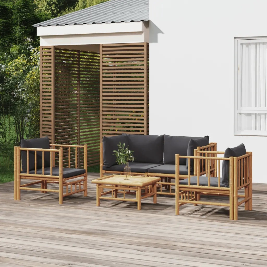 Set Salotto da Giardino 5pz con Cuscini Grigio Scuro BambÃ¹