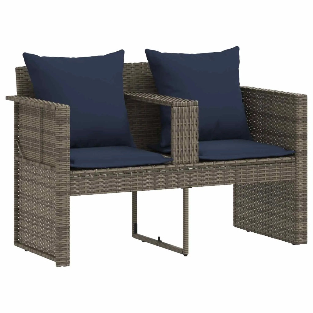 Divano da giardino 8 pz polyrattan Grigio e Blu Navy 42025903