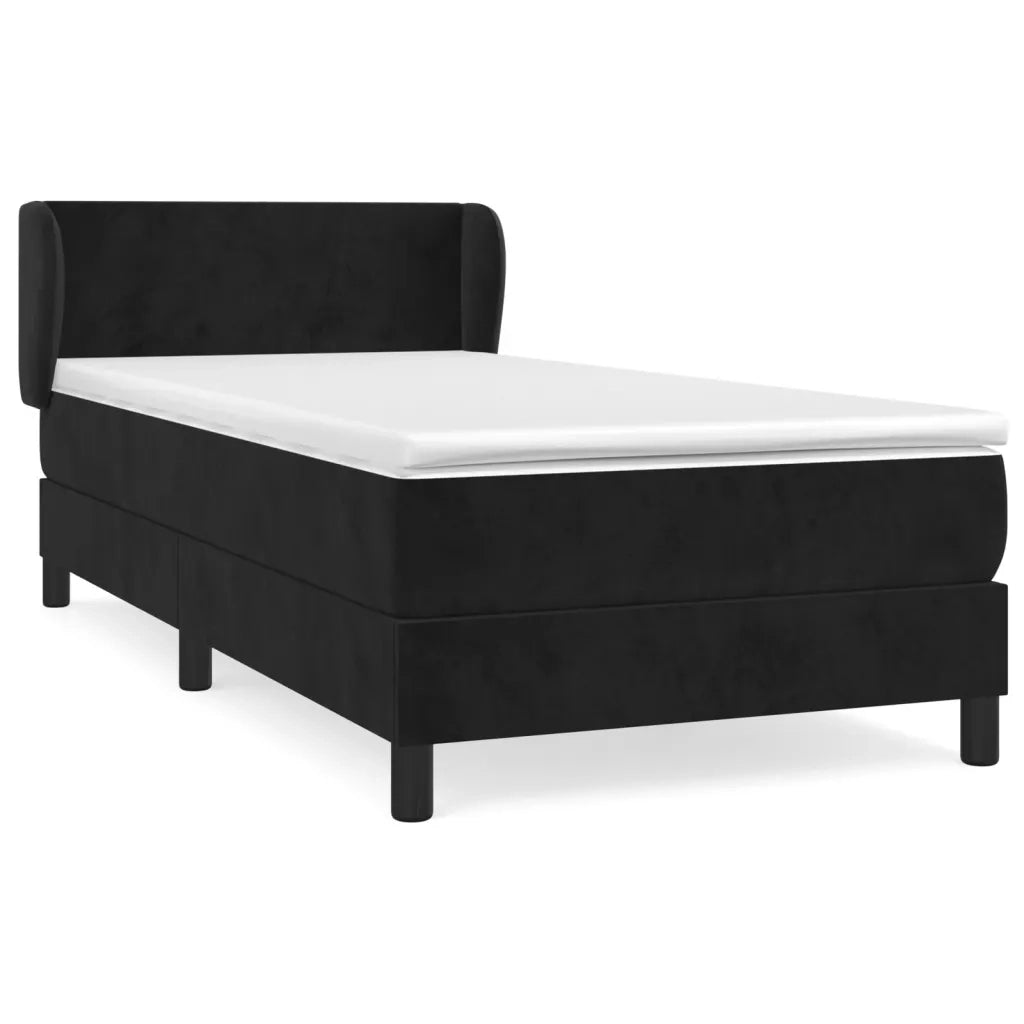 Giroletto a Molle con Materasso Nero 80x200 cm in Velluto cod mxl 61780