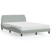 Letto matrimoniale | Letto per adulti | Giroletto Dover Grigio Chiaro 120x200 cm Velluto