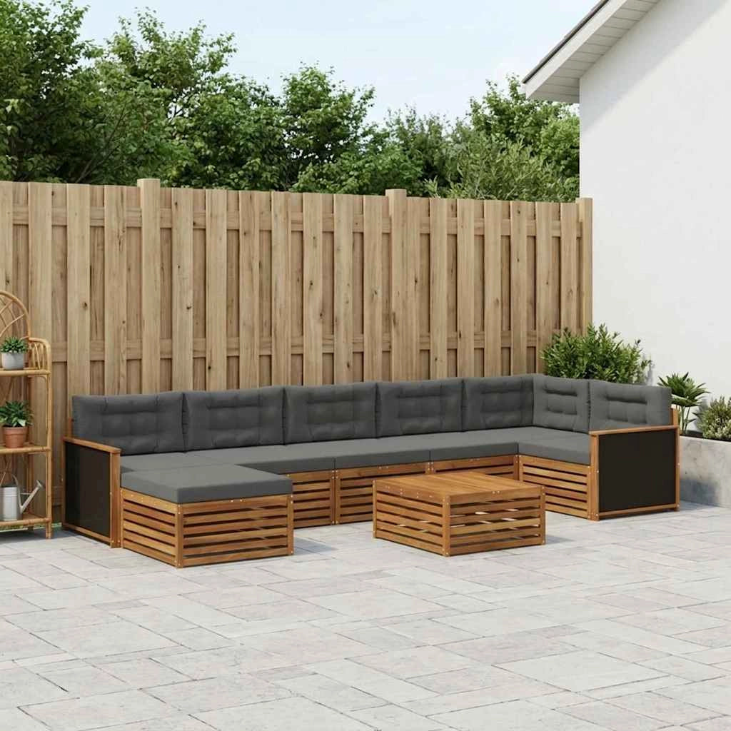 Set di divani da esterno 8 pz Naturale e Antracite 3383645