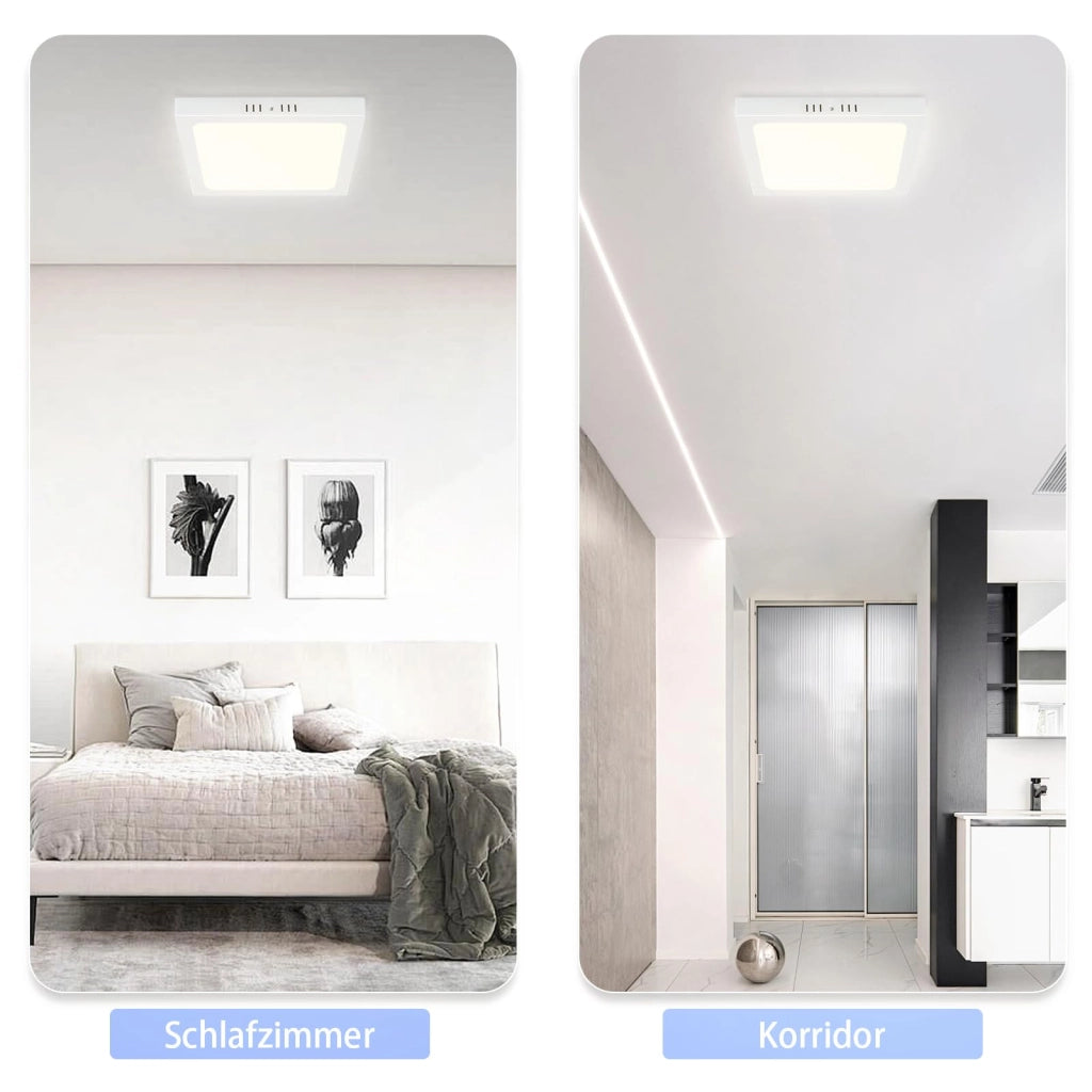 ZMH Lampada da soffitto LED set 3 pezzi rettangolare 18W 23cm 4000K bianca fredda moderna per interni