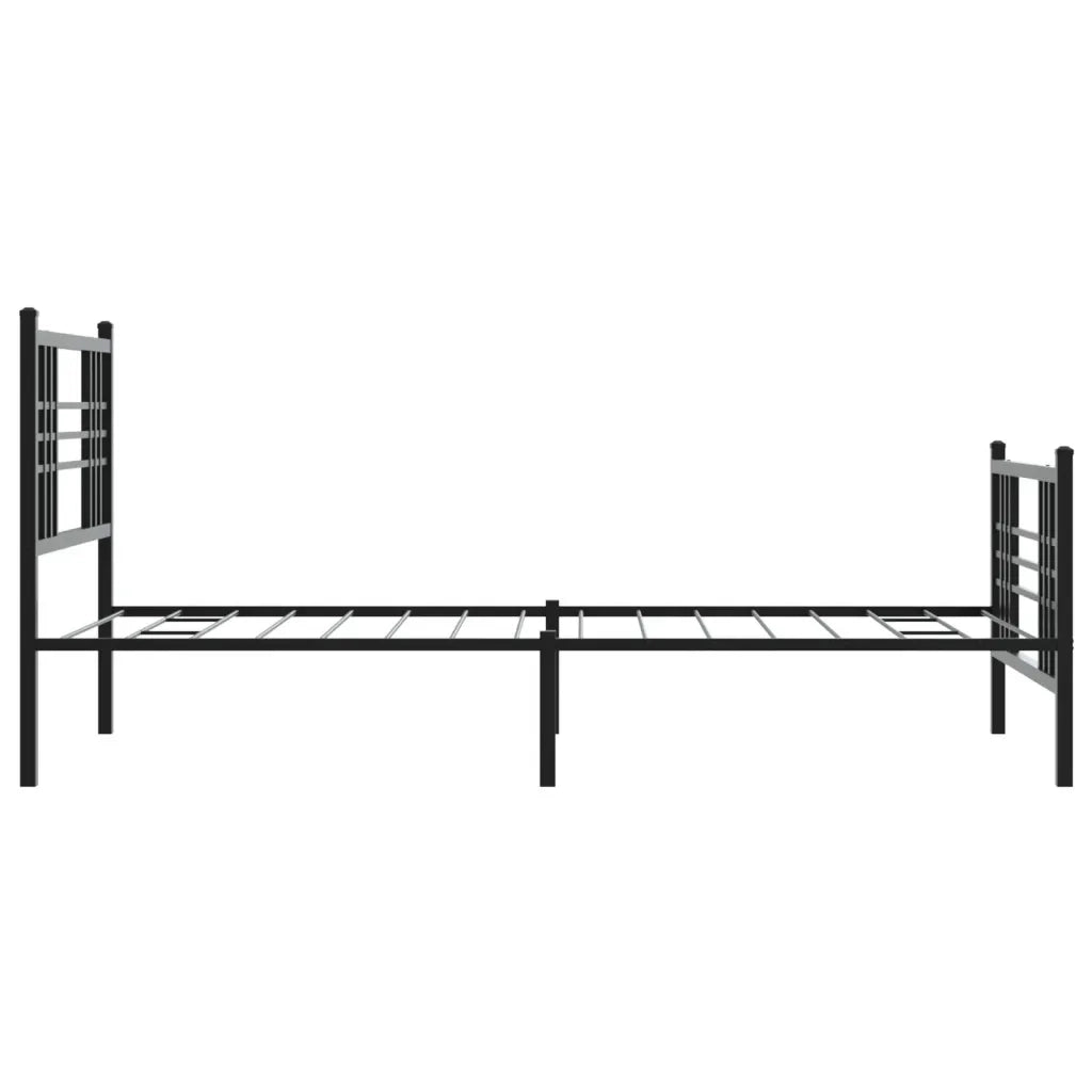 Giroletto con Testiera e Pediera Metallo Nero 100x200 cm 376337