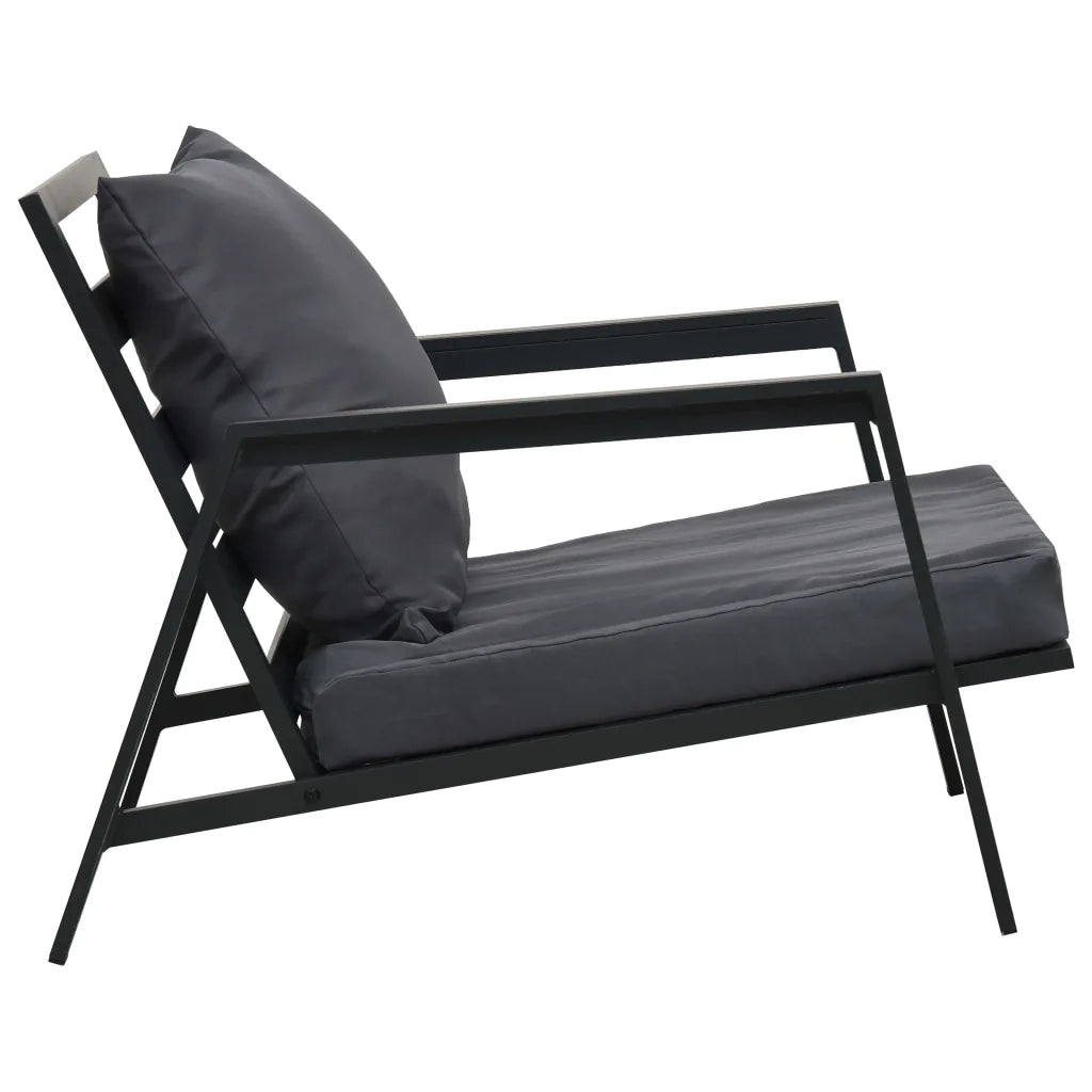 Set Divani da Giardino 5 pz con Cuscini Alluminio Grigio Scuro cod mxl 35778