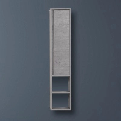 Pensile in nobilitato melaminico colore cemento 150 cm con anta soft-close