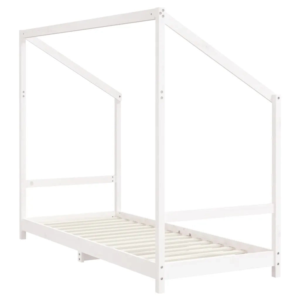 Giroletto per Bambini | Letto Infantile | Lettino Bianco 80x200cm in Legno Massello di Pino