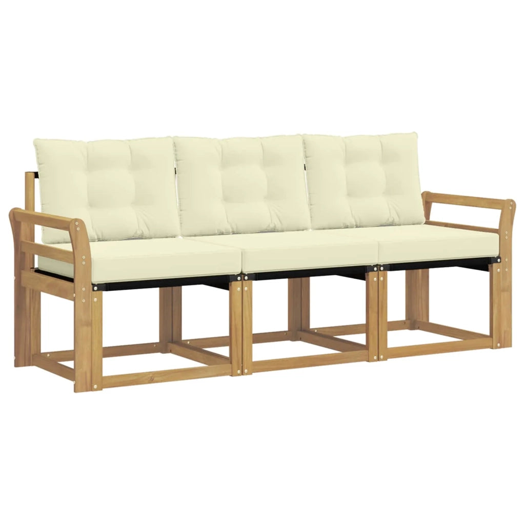 Set di divani da esterno con cuscino 3 pcs Bianco e Crema 3389164