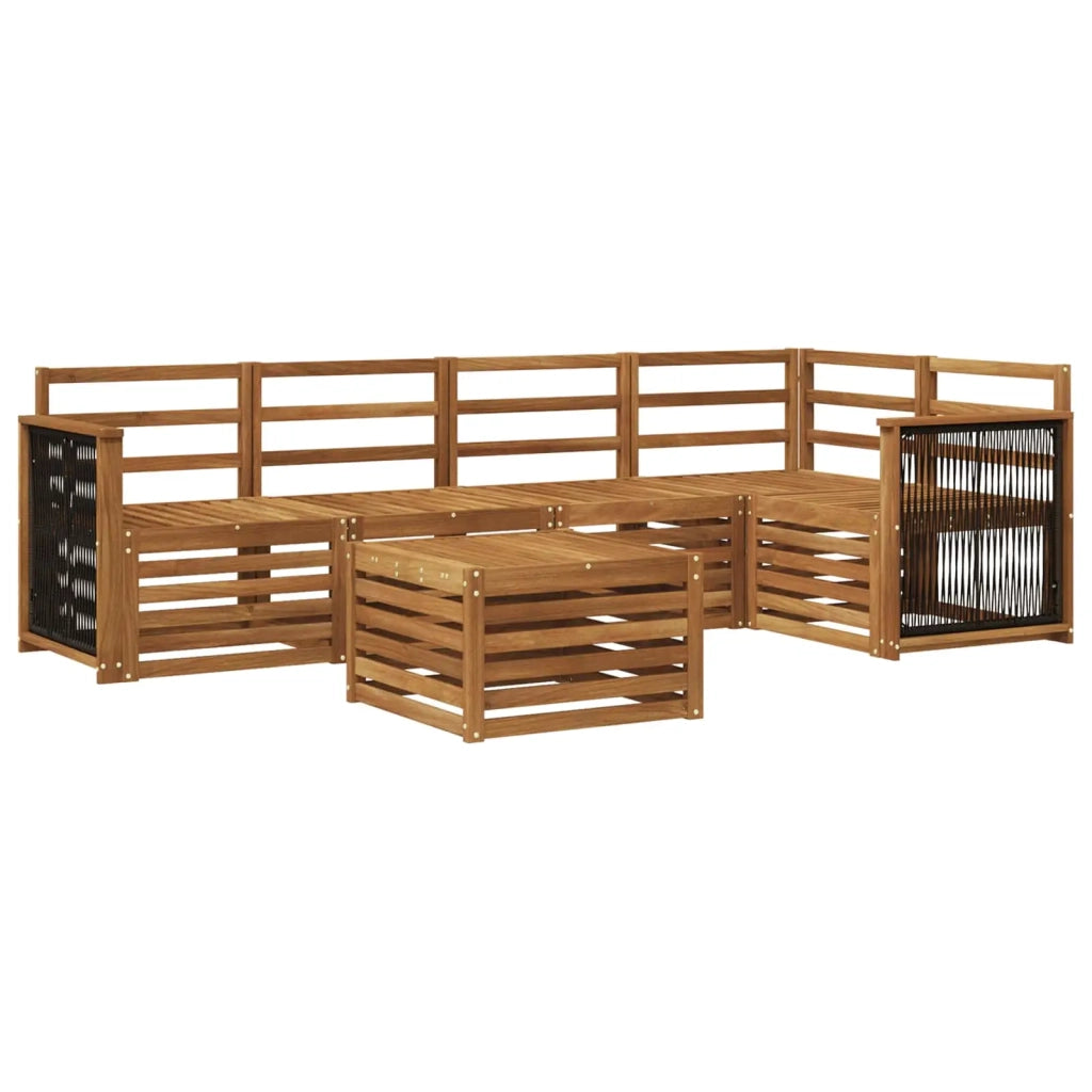 Set divano sezionale 5 pcs Naturale Legno di Acacia Massello