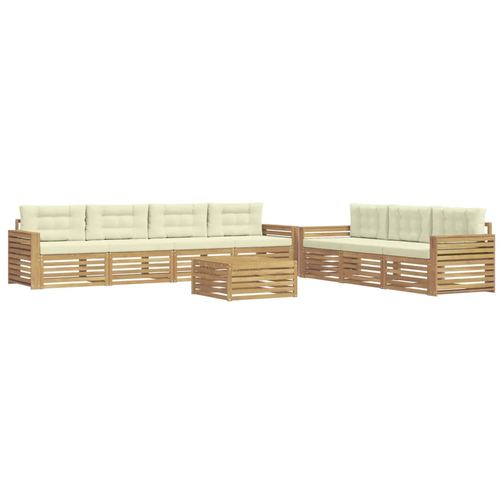 Set di divani da esterno 8 pz Bianco e Crema 3390170