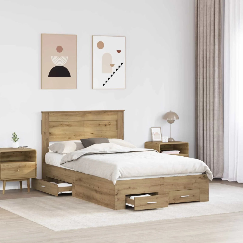 Struttura del letto Rovere artigianale 120 x 190 cm 3410010
