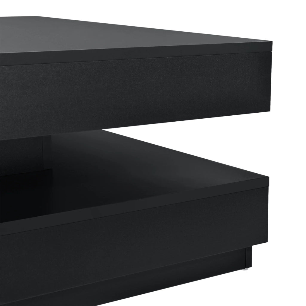 Tavolino con piano girevole pannello in fibra di legno 76 x 76 cm nero 03_0004129