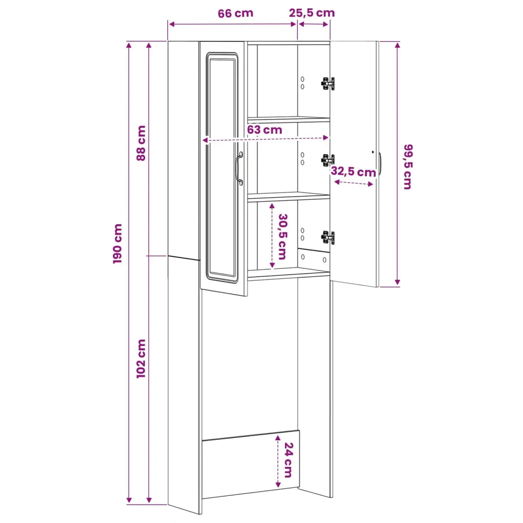 Mobile Bagno UTRECHT Bianco 66 x 25,5 x 190 cm 897795