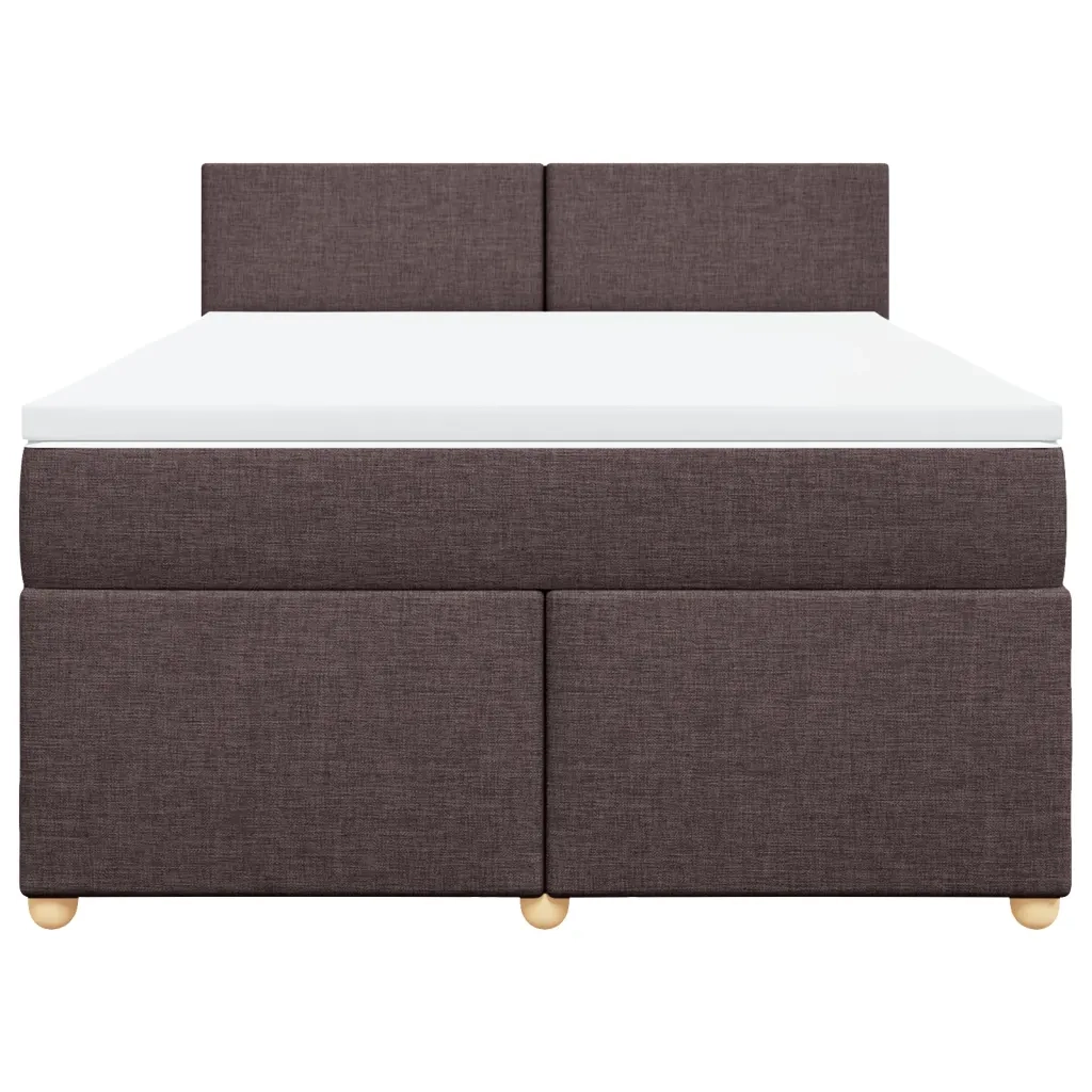 Giroletto a Molle con Materasso Marrone Scuro 140x190cm Tessuto