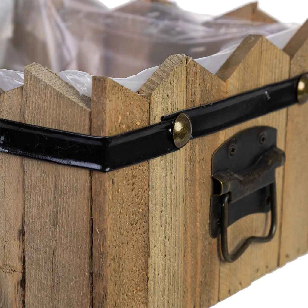 Cesto quadrato in legno blu 24x24x11/12,5h cm